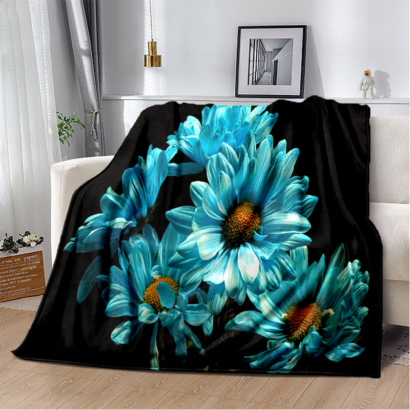 HD Nordic Daisy Sun Flowers 3D Blanket,Soft Throw Blanket for Home Bedroom Bed Sofa Picnic Travel Office Rest Cover Blanket Kids