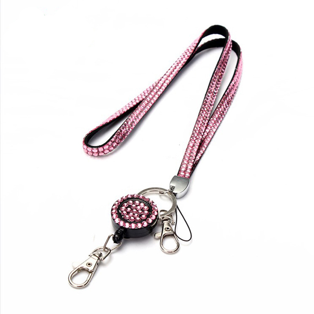 Anti-lost Rhinestone Work Card Lanyards Badge Holder Rope Keychain Rope Universal Safety Phone Lanyard Hang Rope Neck Straps