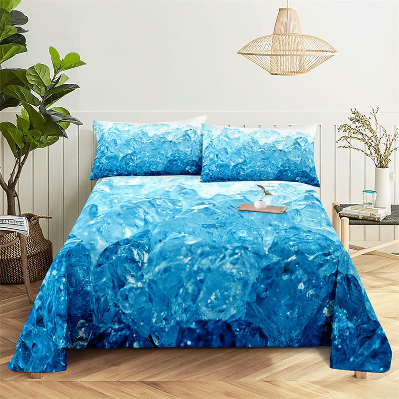 Cubi di ghiaccio blu 0.9/1.2/1.5/1.8/2,0m fogli da letto da letto set di lussuosi fogli di late