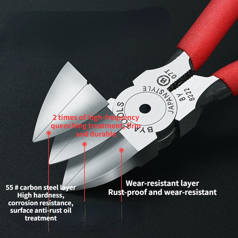 5-6 tum mini Diagonal näsa tång gummihandtag av plastnippor för skjuvning av plasttråd Nätverk Kabel Mjuka material Verktyg