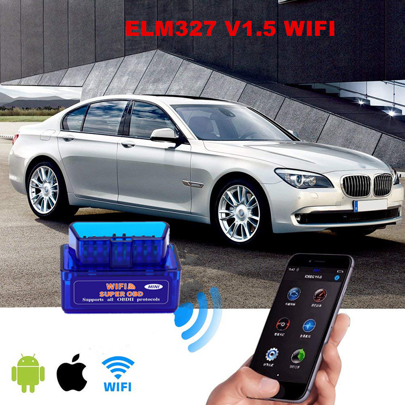 ELM327 V1.5 WiFi OBD2 스캐너 WiFi ELM 327 V1.5 지원 Android IOS 자동차 진단 도구 OBD II 코드 리더 OBD 스캔 도구