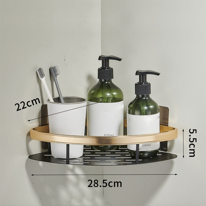 Keukenopslag badkamer planken organisator aluminium legering douchebeperking accessoires shampoo rek multi-scenario geen boorplank