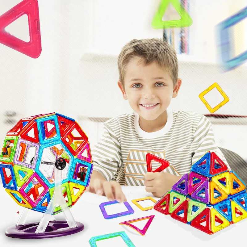 Decompression Toy Blocks Romboss Magnetic Building Blocks Designer Construction Set Model Building Toy Kids Magnetic Tiles Educational Xmas Toys 240412