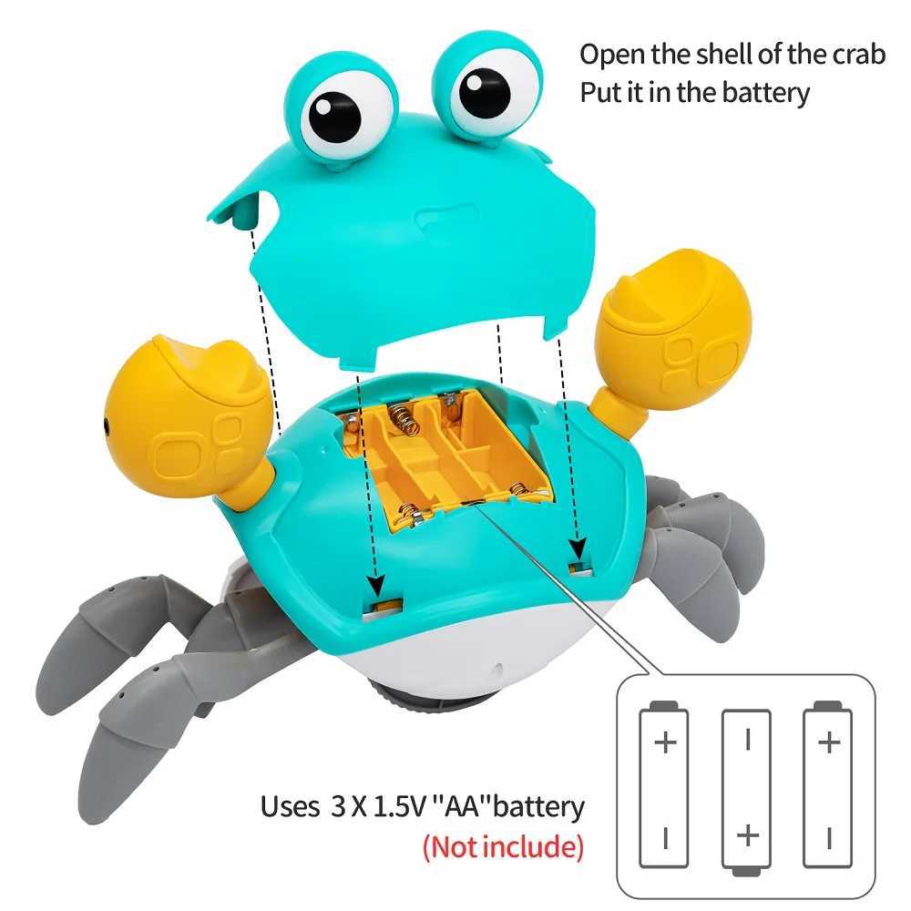 Elektrische/RC -Tiere Interaktives Krabbenspielzeug Baby Creative Crab Escapon Electronic Toy Tiere Haustier Escape Music Toy Geschenk Direkter Versand 2404