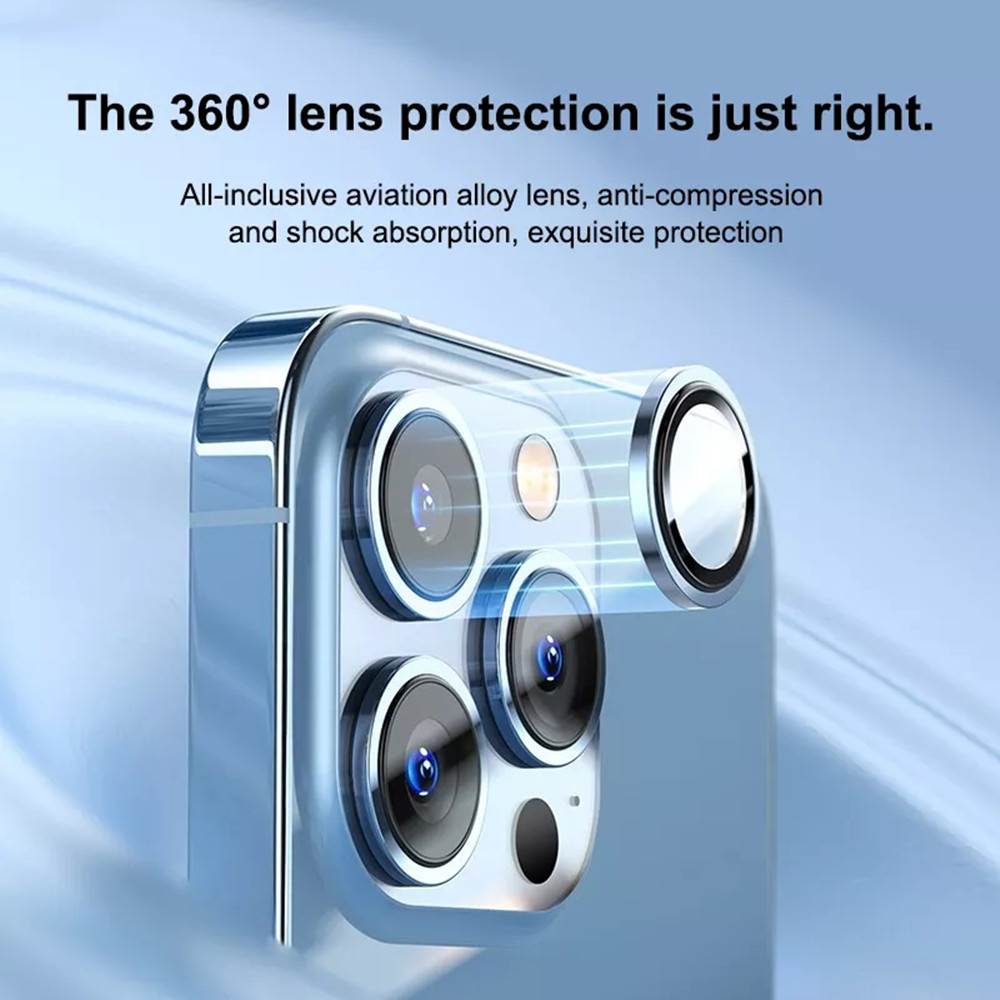 iPhone 15用のメタルカメラレンズガラス14プラスプロマックス13ミニカメラプロテクターリング14pro 15 max 15pro保護キャップ