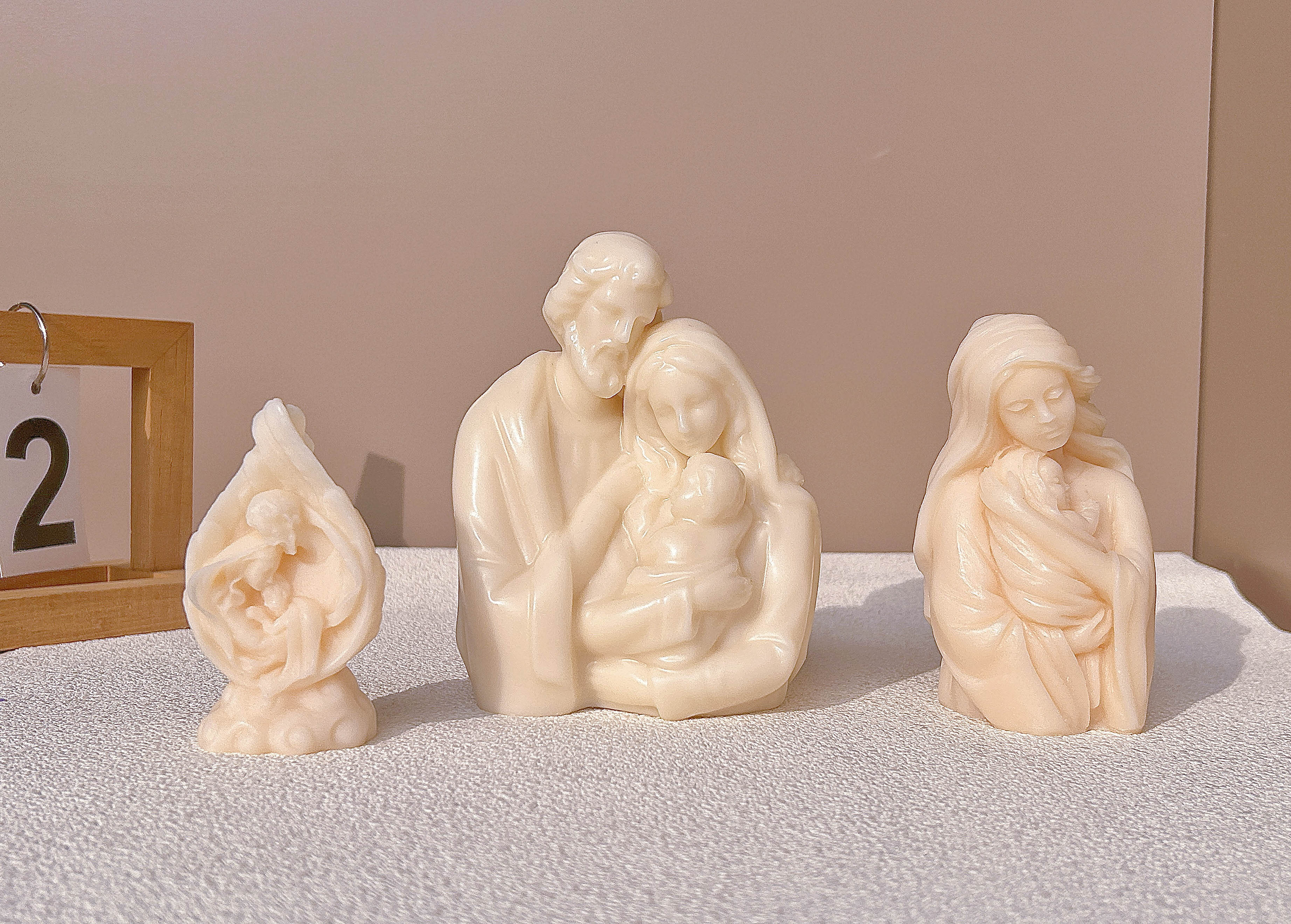 3d Große Jesus Skulptur Kerze Silikon Schimmel Jungfrau Kind Statue Silikonform katholische Kunst liefert Weihnachtsgeschenk