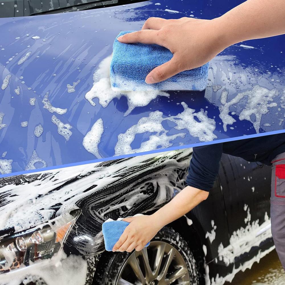 Blue Car Care Premium Microfiber Applicator Sponge, Cloth, Microfiber Hand Wax Polishing Detail Pad