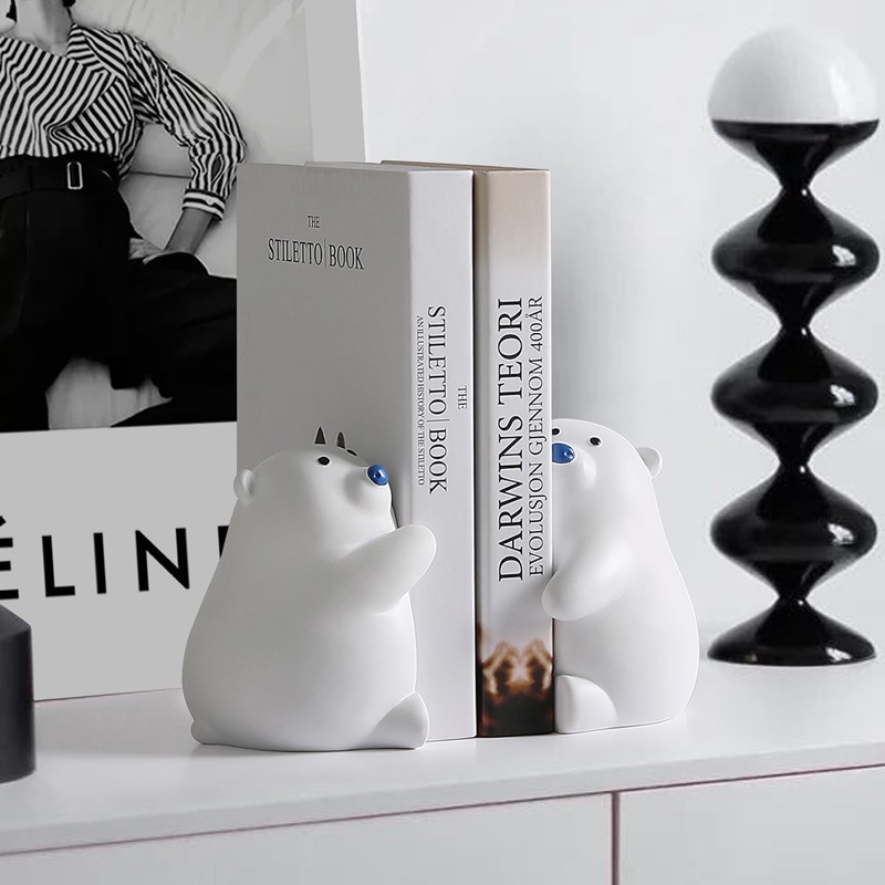 Lovely Bear Bookend Bunny Livre Ends Book Stand Stand Holder Decorative Ber Sweends for Desk Office Home Shelf Ornement