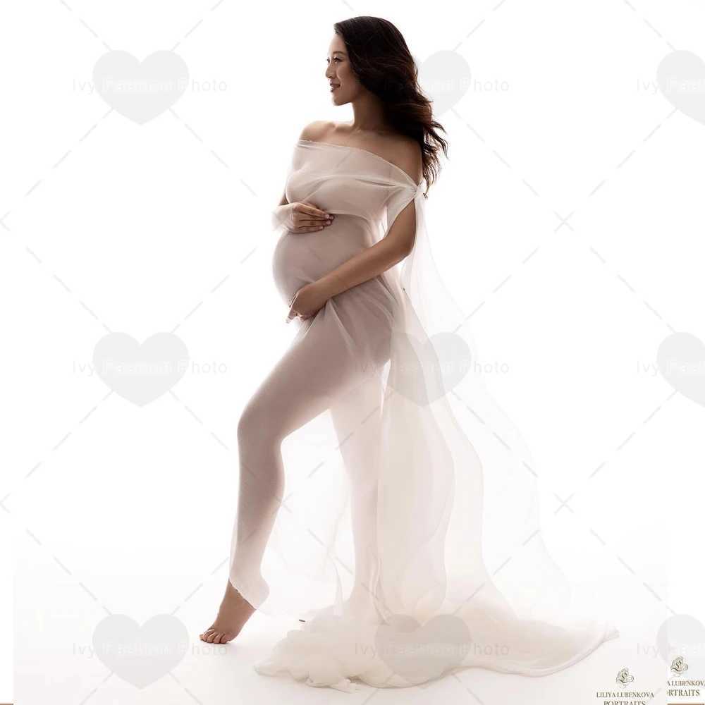 Abiti di maternità Puntelli di fotografia in tessuto in chiffon Punte di fotografia fai da te Modellazione semplice Modellazione Sfondo Abito di maternità traslucido 24412