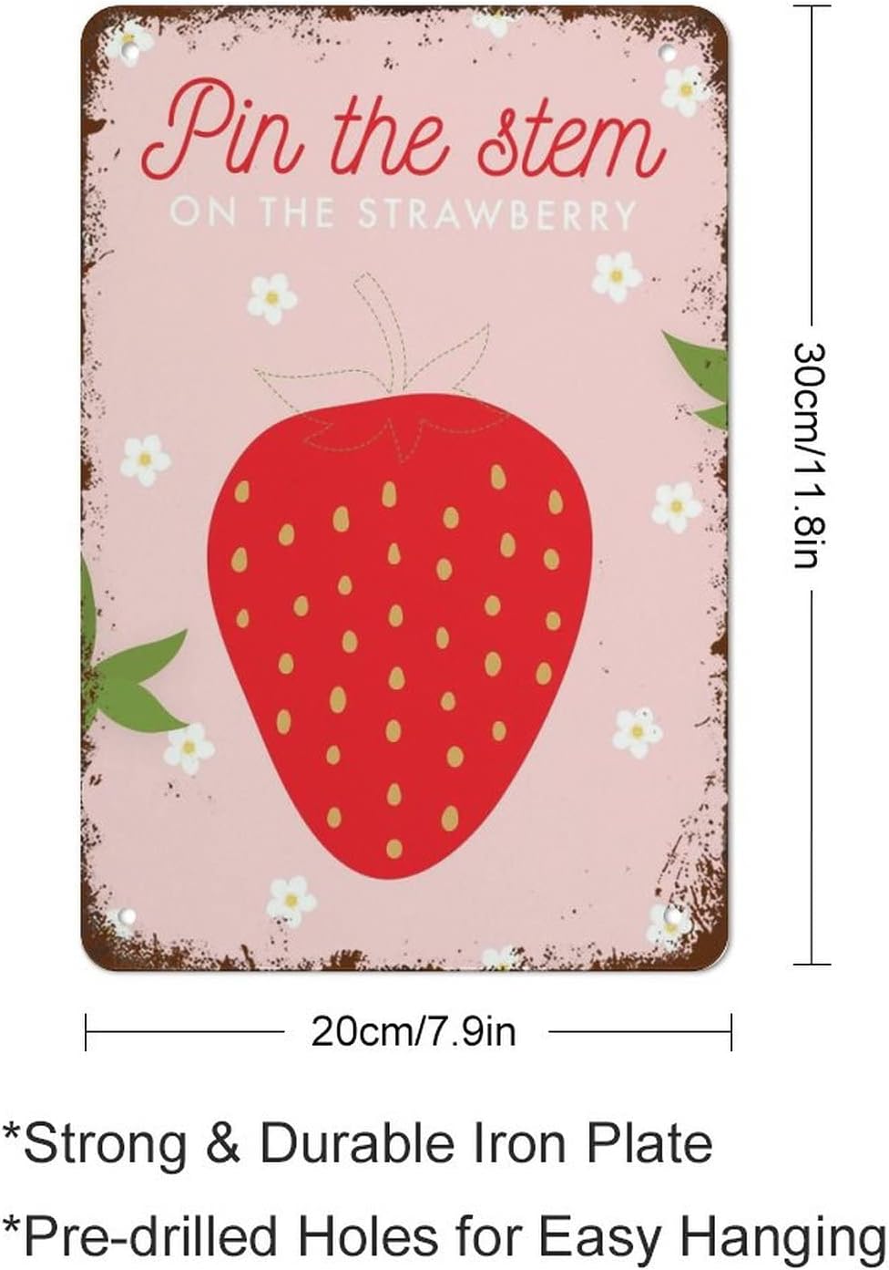 Прикрепите игру хвоста, Print Strawberry Berry Berry First 1 -й день рождения игра, ягода Sweet Clushberry Party Decer, Retro