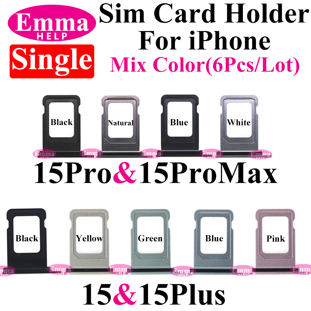 Original SIM Card Holder Slot Adapter Drawer para Apple iPhone 15 Plus Pro Max Dual Single SIM Bandeja Titular