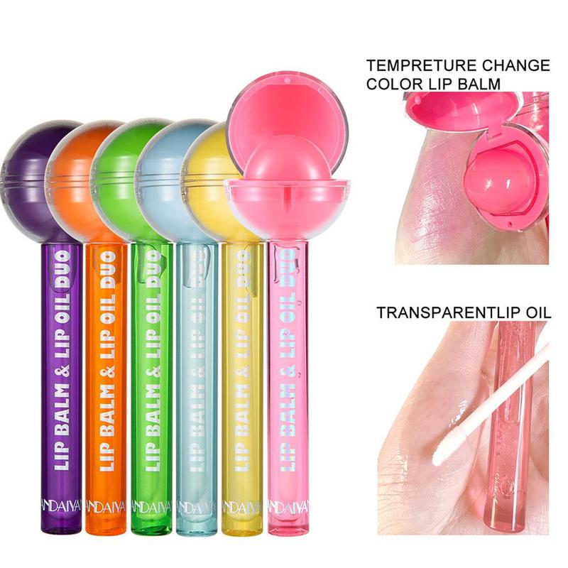 Cute Lip Balm Lip Gloss 2 In 1 Moisturizer Change Gloss Color Waterproof Lip Lips Lip Candy Lasting Long Cosmetics Z5Q9