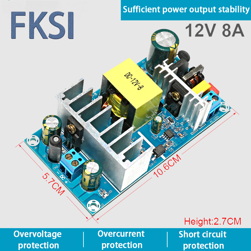 12V8A AC-DC Güç Modülü Boyun Plaka Powe Adım Aşağı Transformatör Güç Kaynağı 96W Anahtarlama Güç Kaynağı Modülü