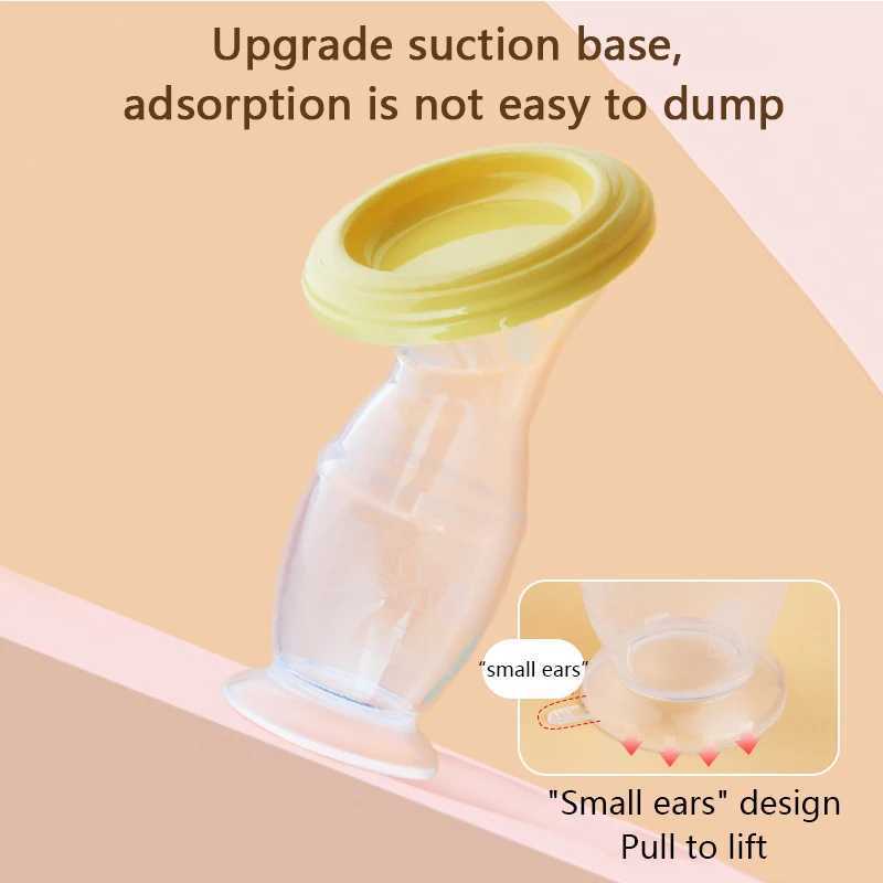 Breastpumps Breastpumps 90ML Silicon Manual Breast Feeding Pump Baby Feeding BPA Free Nipple Suction Breast Milk Extractor Collector Baby Breastfeeding 240412