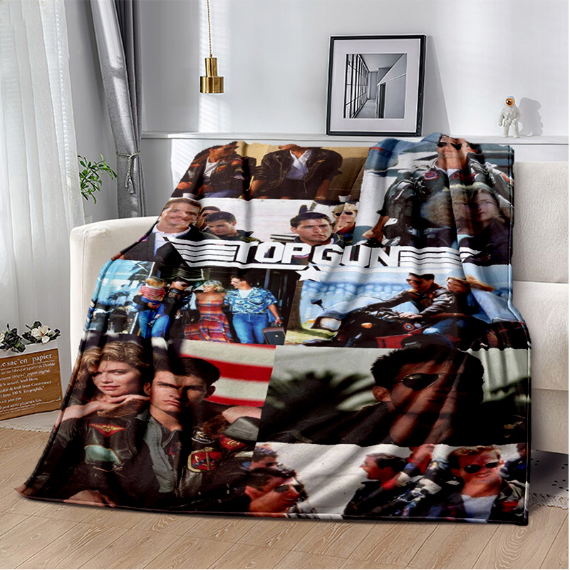 Top Gun Classic Movie Sign 3D Couverture, couverture à jet doux pour la maison de chambre à coucher canapé de voyage de picnif