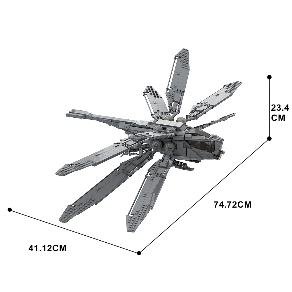 Moc Military Dragonfly Fighter Ornithopter 빌딩 블록 클래식 영화 Dune 2021 Ornithopter DIY 모델 세트 어린이 성인 선물