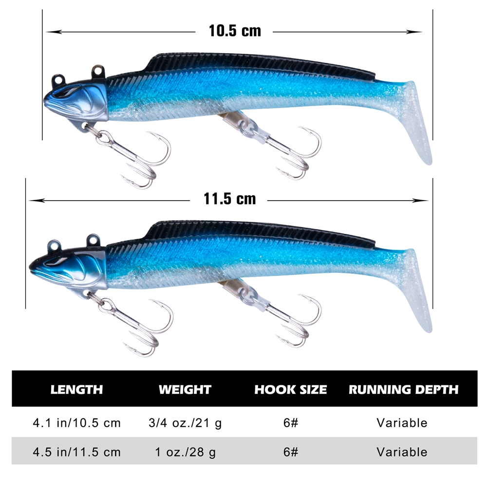 Goture Jig Head Soft Fishing Lure Silicone Wobblers Swimbait Artificial Bait for Carp Pike Fishing 21g 28g Soft Lure