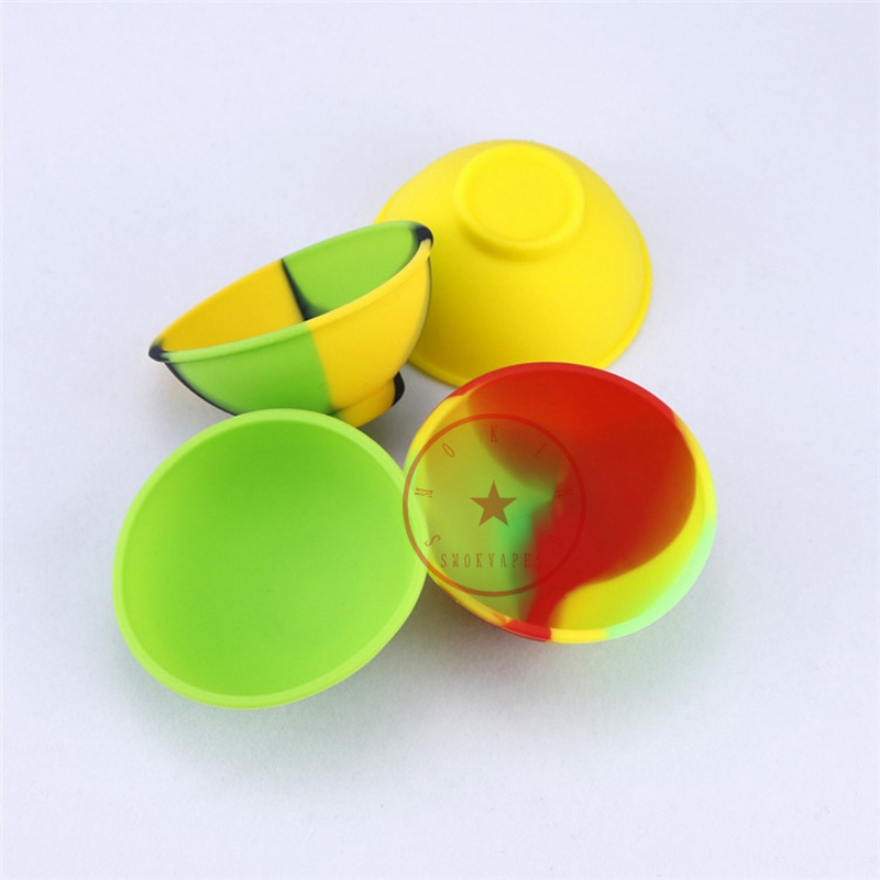 Smoking Colorful Silicone Mini Dispenser Bowl Dry Herb Tobacco Cream Oil Rigs Dabber Spoon Nails Tip Container Portable Innovative Cigarette Holder