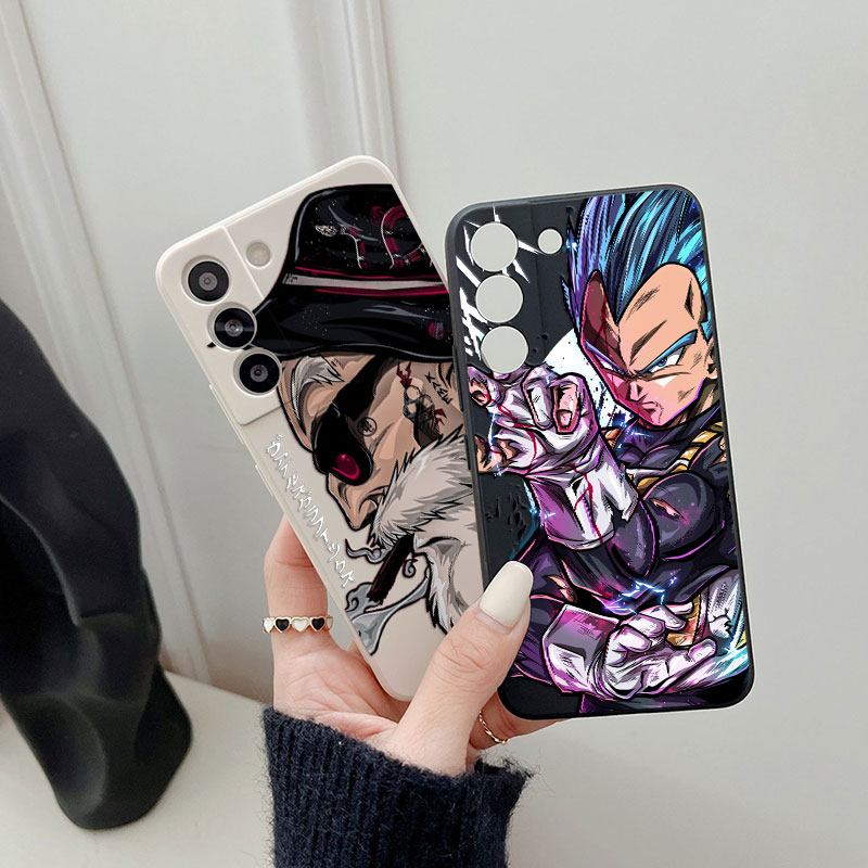 D-DBZS-Gogetas-Cell Kame-Sennin Liquid Silicone Case för Samsung Galaxy S24 S23 S22 Ultra Plus S21 S20 FE S10 S24 5G Telefonskydd