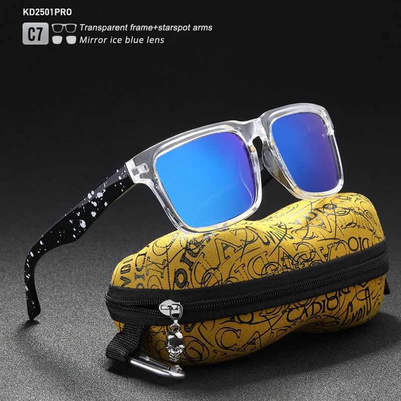 Sunglasses KDEAM Eye-catching Function Polarized Sunglasses For Men Matte Black Frame Fit. Painting Temples Play-Cool Sun Glasses With Case 24412