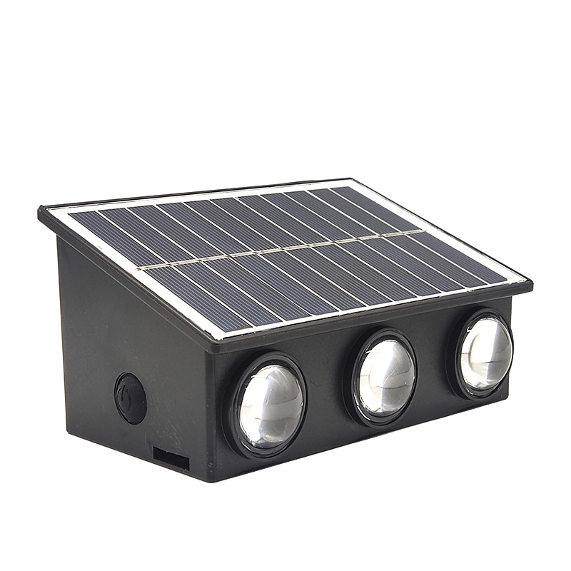 6LED Super Bright 5050 SMD ABS UP 및 DOWN Solar Garden Lights Outdoor IP65 방수 벽 장착 LED 태양 벽광