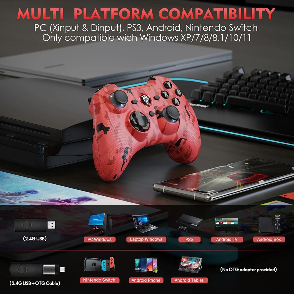 Gamepads EasySMX Arion 9101 Gamepad Wireless Joystick PC Control For Android TV/TV Box/Phone/PS3/NS with Vibration Turbo Function