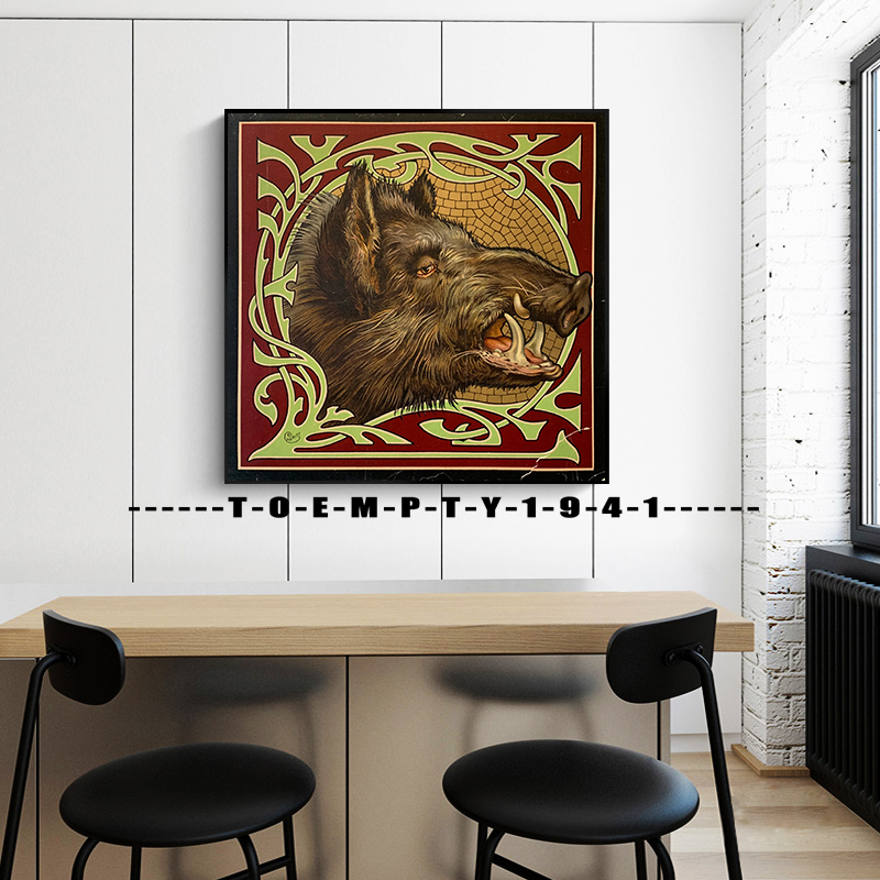 Vintage Painting Wild Boar Coyote Created 1890 Poster Canvas Printing Vintage Prints Reproduced Wall Decor Vintage Retro Decor