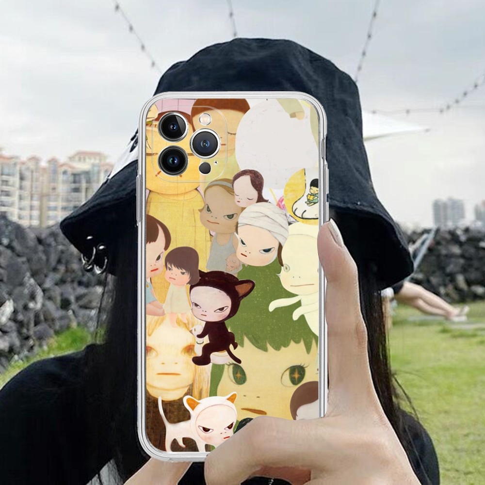 Yoshitomo Nara Art Art Telefon Case na iPhone 14 13 12 Mini 11 Pro XS Max X XR SE 6 7 8 Plus miękka silikonowa okładka