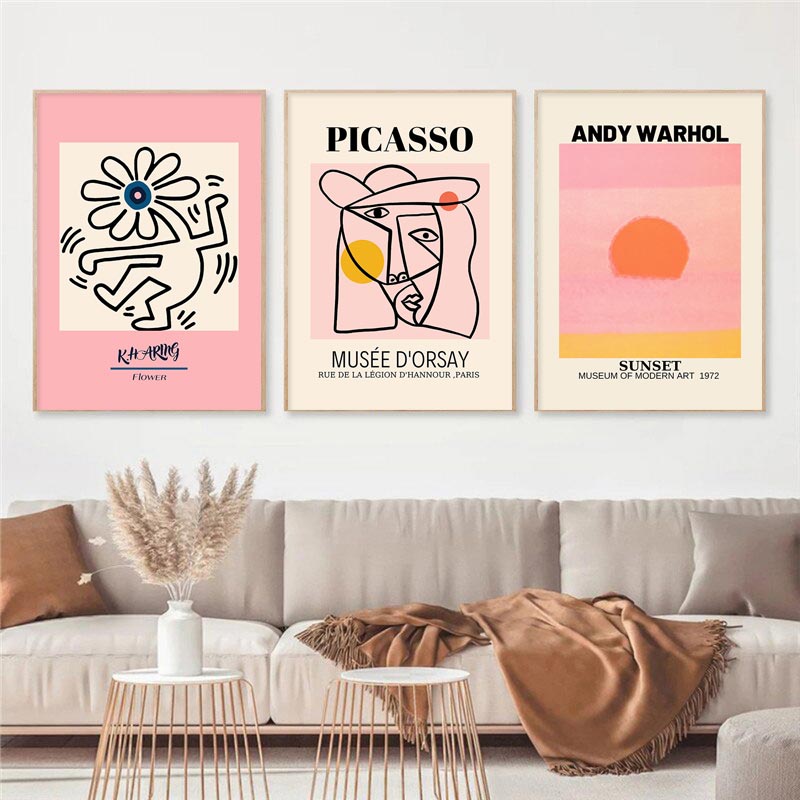 Galeria plakat ścienna Picasso i druk Keith Sunset Płótno Plakaty ścienne do wystroju domu w salonie