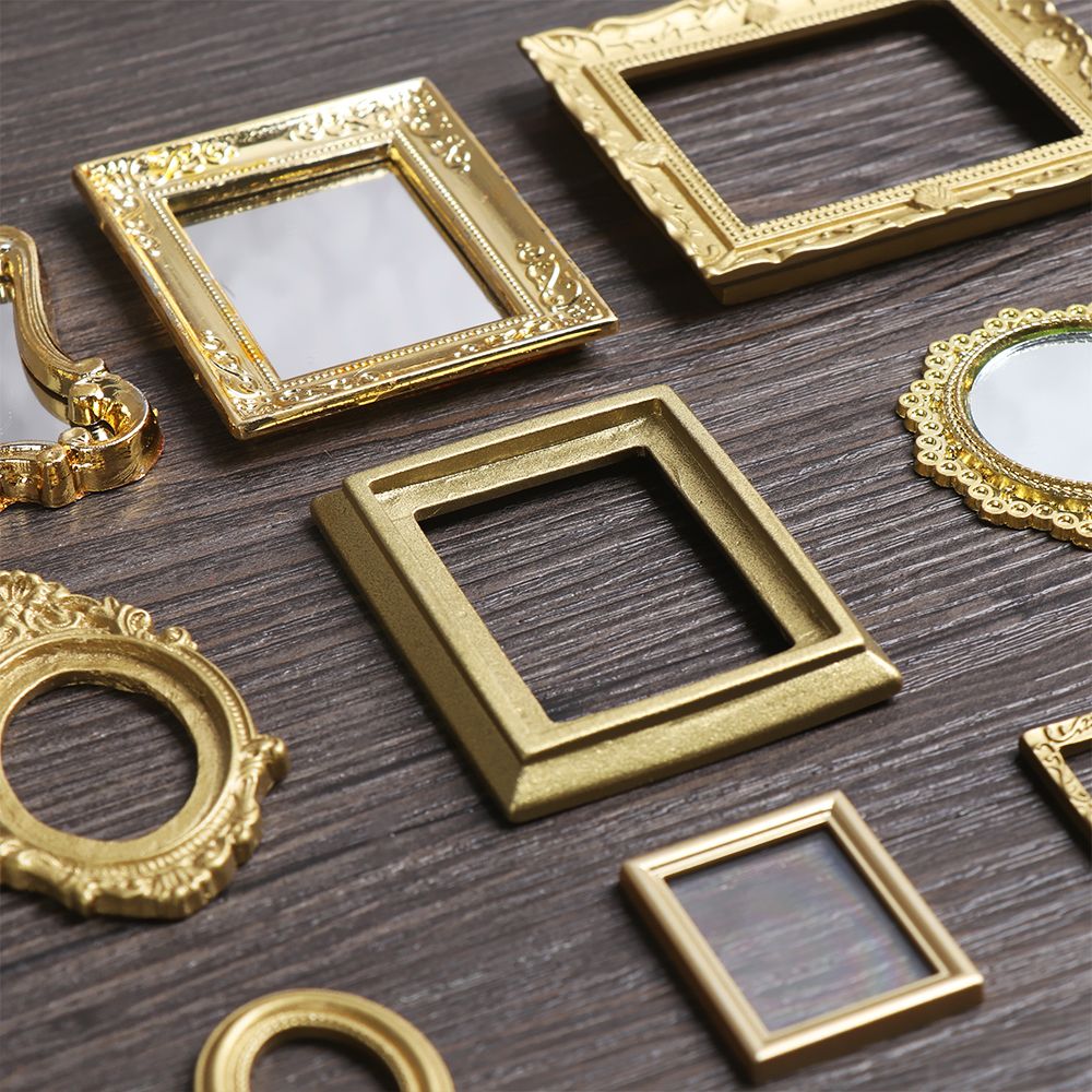 Vintage Miniature Mirror Mini Frames Dollhouse Ornament Furniture DIY European Style 1:12 Scale Doll House Accessories