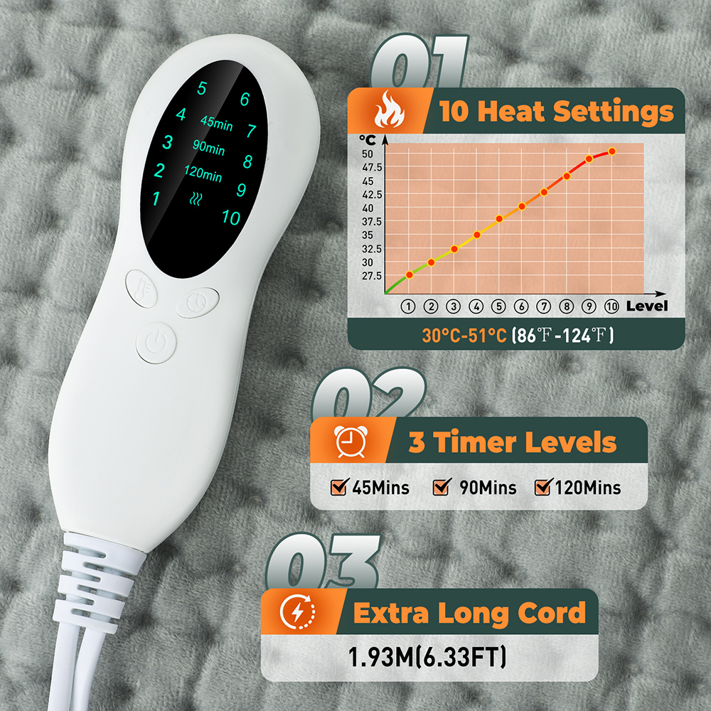 Terapia de calor de calentamiento eléctrico lavable Masaje térmico Mostilla de invierno Manta de calentamiento para el hombro Abdomen del dolor de espalda alivio