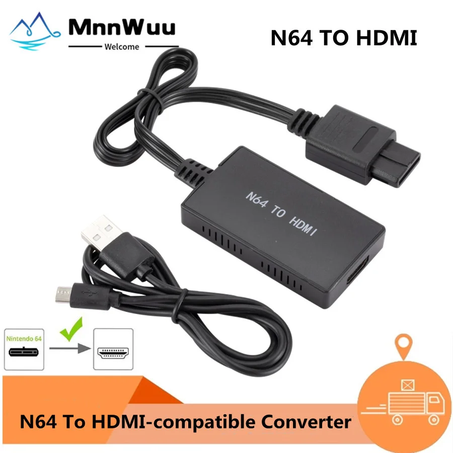 Câbles HD appropriés N64 à HDMI Convertisseur HD Câble de liaison HD pour N64 / GameCube / SNES PLIGNE ET PLAKE 1080P pour le câble de convertisseur N64 à HDMI