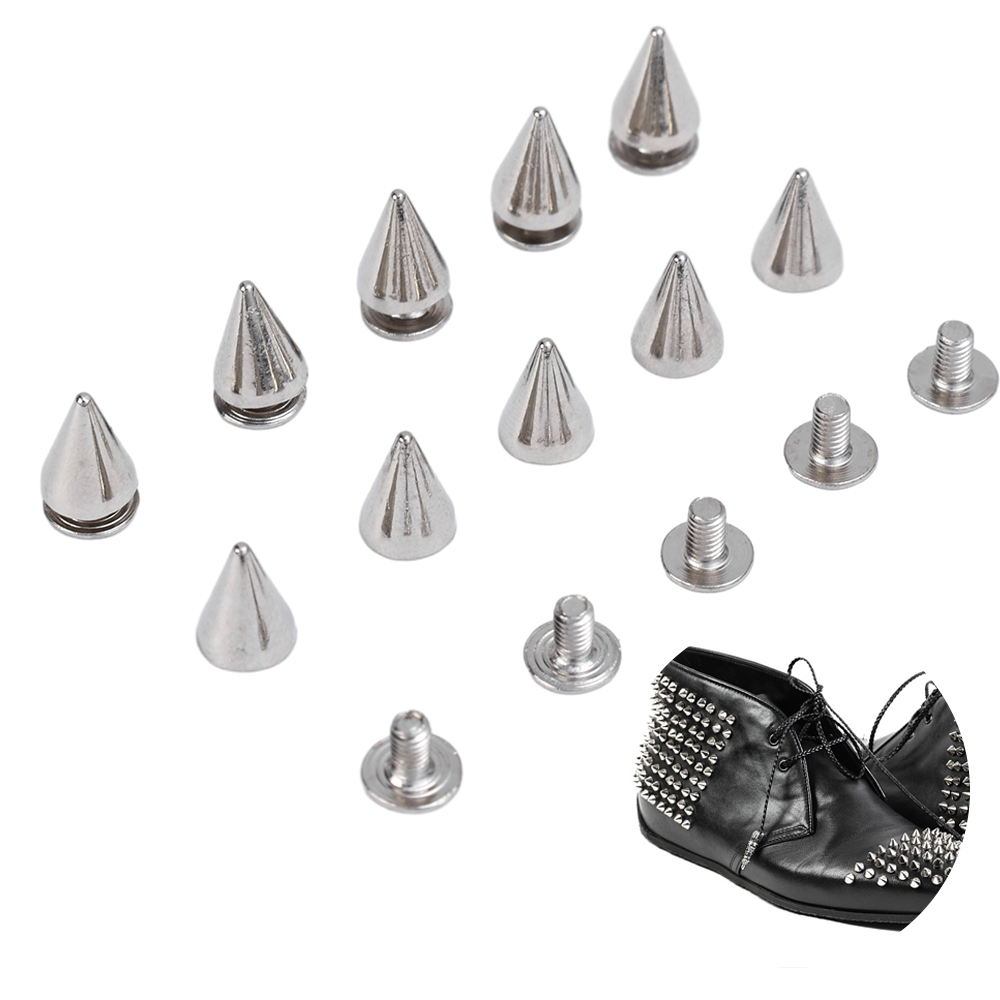 Pregos de cone de prata e picos de metal rebetes de dupla tampa de metal rebite de unhas redondas para roupas sapatos de couro ferramentas de artesanato diy por atacado