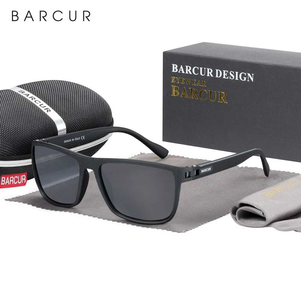 Solglasögon Barcur Sports solglasögon för män Polariserad fisktravel TR90 Lätt tyngd Square Sun Glasses Women Eyewear Accessory Oculos 240412