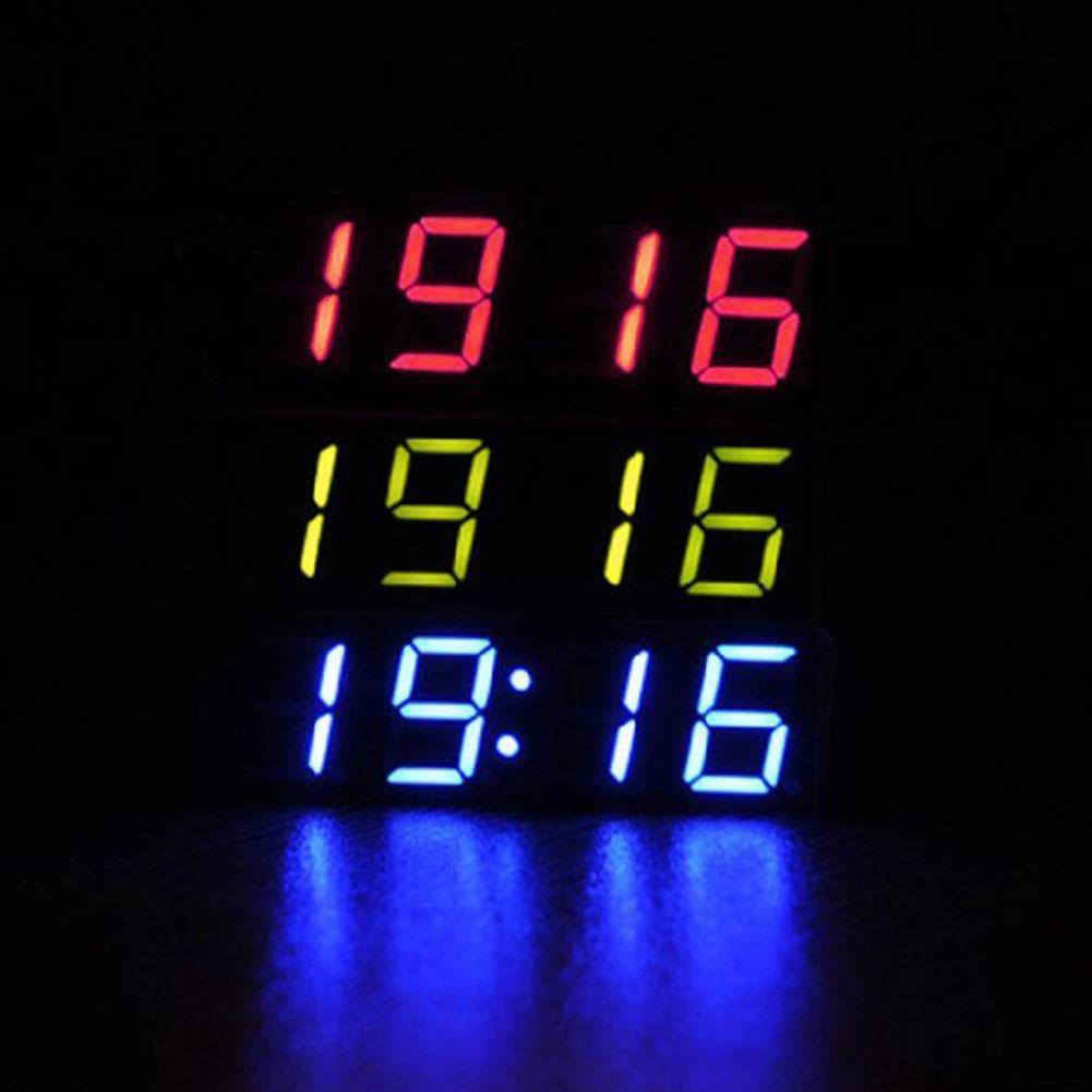 Светодиодный цифровой часовой модуль Mini Car Clock Throck Throck 3 Вольтметр Цифровой вольтметр 3 в цвете 1 Timer Display светодиод R6Q9