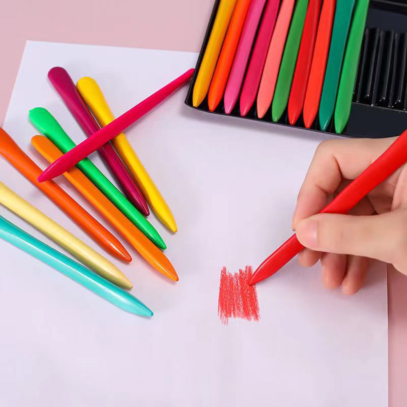 Crayons de plástico não são mãos sujas 12 canetas de pintura coloridas de jardim de cor de cor as de pintura a óleo infantil