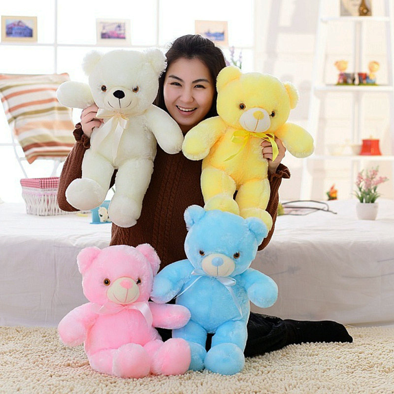 30 à 75 cm Lumineux Creative Light Up LED TEDDY BOR Animal en peluche Toy coloré Colore Bénéral Gift de Noël