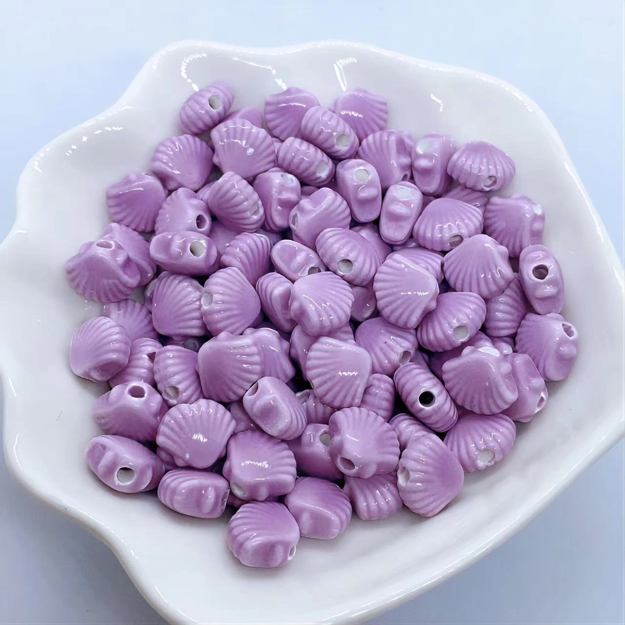 perle in ceramica a forma di guscio da 12 mm perle da distanziatore sciolto fai -da -te gioielli che producono accessori orecchini braccialetti