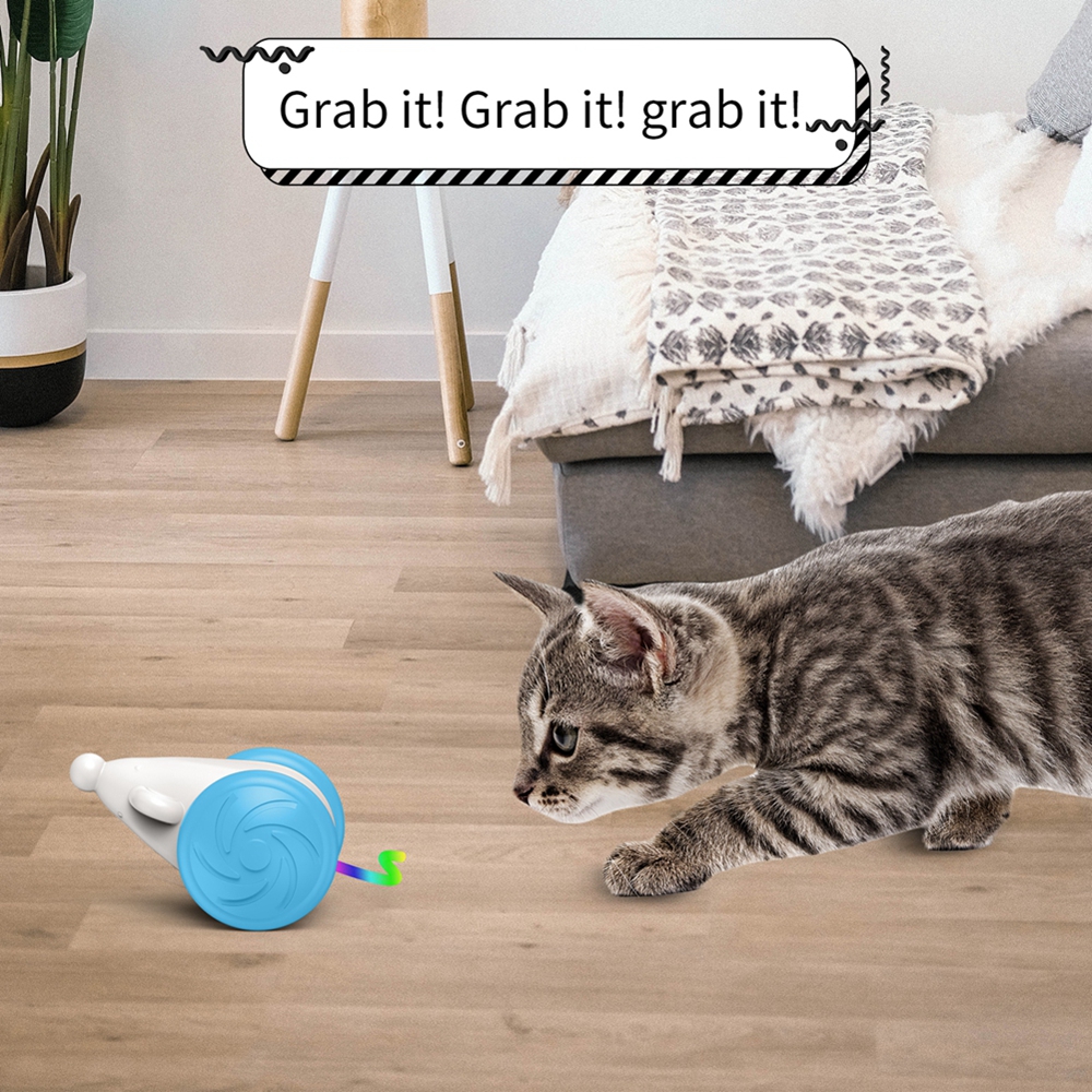 Pet Electric Robot med LED -lampor Interaktiva elektroniska leksaker Cat Intelligent Mouse Machine Fun Play Accessories