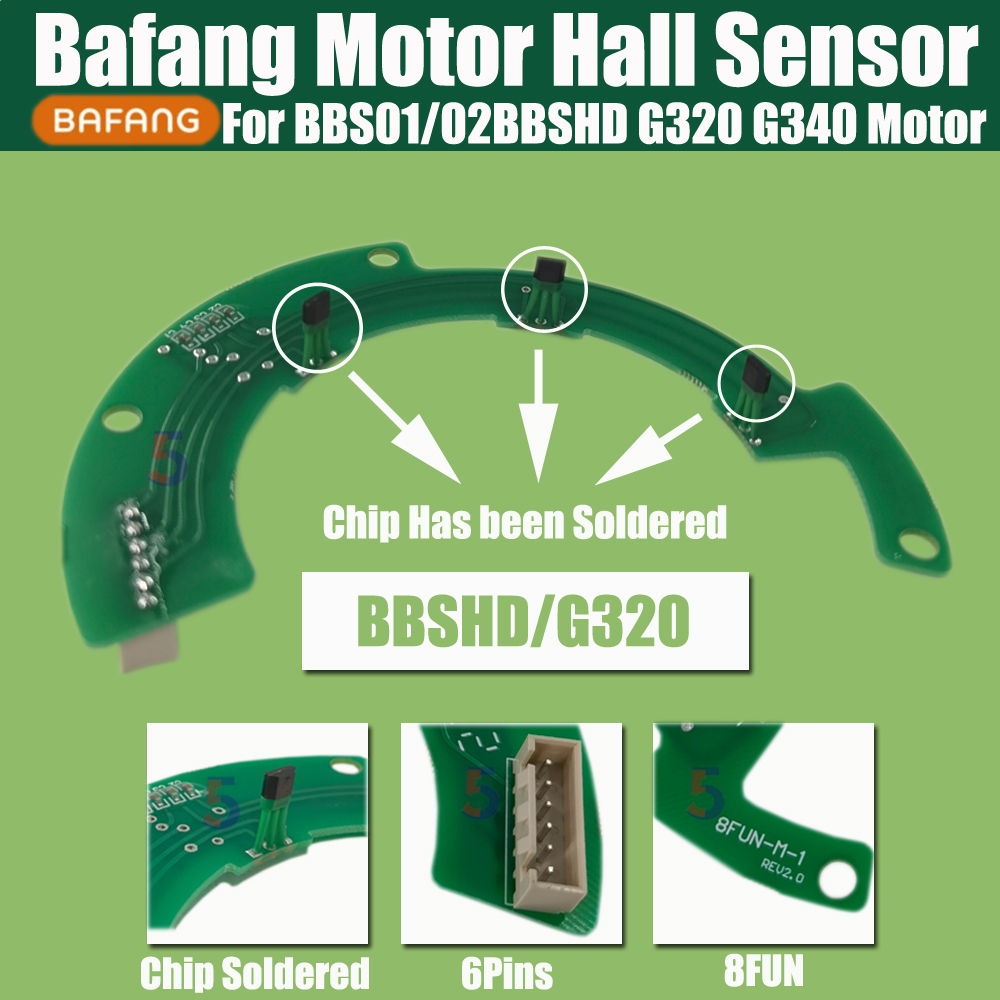 Bafang Motor Hall Sensor PCB PCB con placa de pasillo de motor de chip para BBS01 BBS02 G340 BBSHD G320 M615 Piezas de motor Bafang