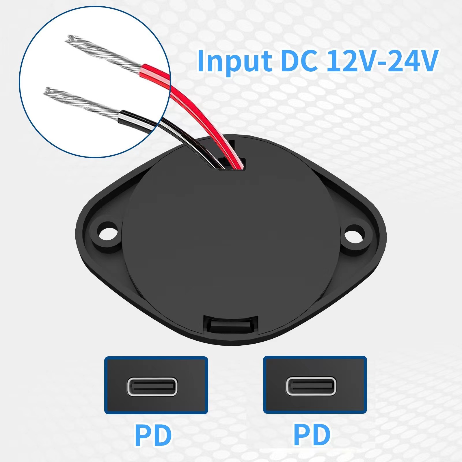 OUTLET LE PROPRIÉE 24V DUAL 36W DUAL PD USB C PORT CHarge rapide 3.0 Chargeur Socker Amperproof Pust Natefet For Car Boat