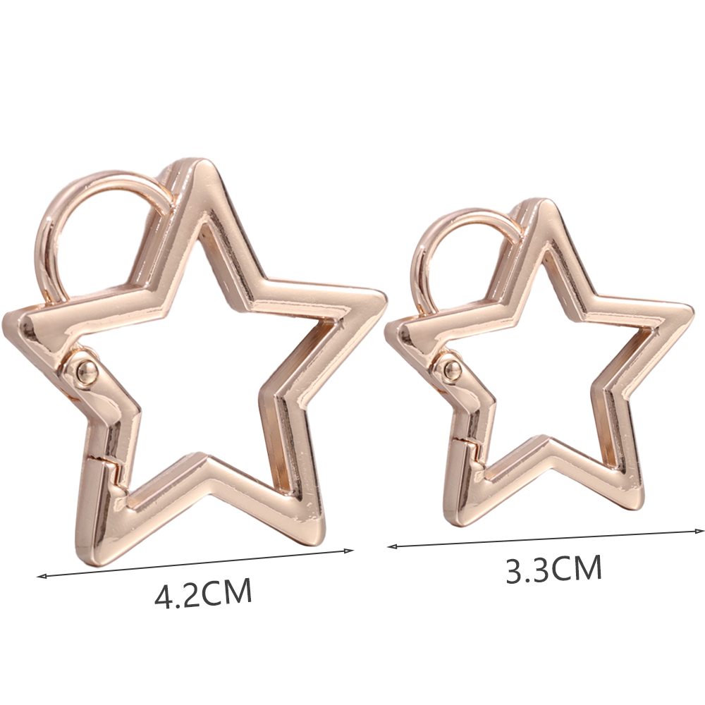 Hollow Star -vormige Spring Clasp Metal Carabiner Keychain Bag Clip Haak Dogketen Buckle Connector Diy Sieraden Making Accessoires