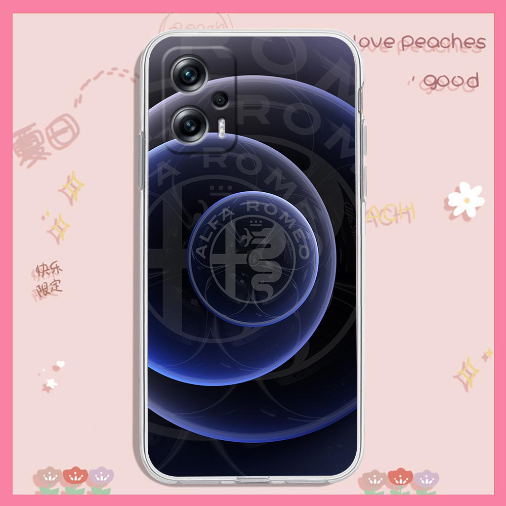 Low-key Luxury A-Alfa Romeo Clear Phone Case For Redmi NOTE 12 11 11T 11E 10 9 8 7 Pro PLUS 5G Case Funda Coque Capa Shell Cover