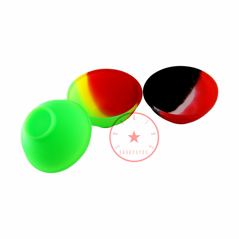 Smoking Colorful Silicone Mini Dispenser Bowl Dry Herb Tobacco Cream Oil Rigs Dabber Spoon Nails Tip Container Portable Innovative Cigarette Holder