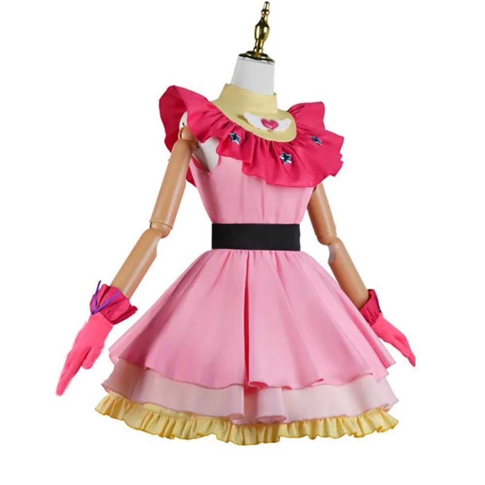 Anime kostymer anime oshi no ko ai hoshino cosplay costume klänning lolita kjol rosa uniform kanin hårnål halloween carnival party kläder 240411