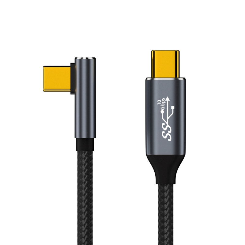 10 Gbps snelle USB C tot C 100W Typec oplaadkabel 90 graden Type-C kabel voor laptops tablets pad opladen