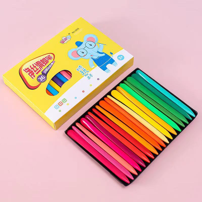 Crayons de plástico não são mãos sujas 12 canetas de pintura coloridas de jardim de cor de cor as de pintura a óleo infantil