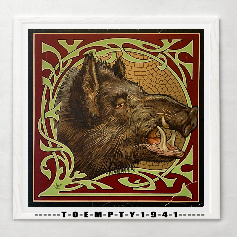 Vintage Painting Wild Boar Coyote Created 1890 Poster Canvas Printing Vintage Prints Reproduced Wall Decor Vintage Retro Decor