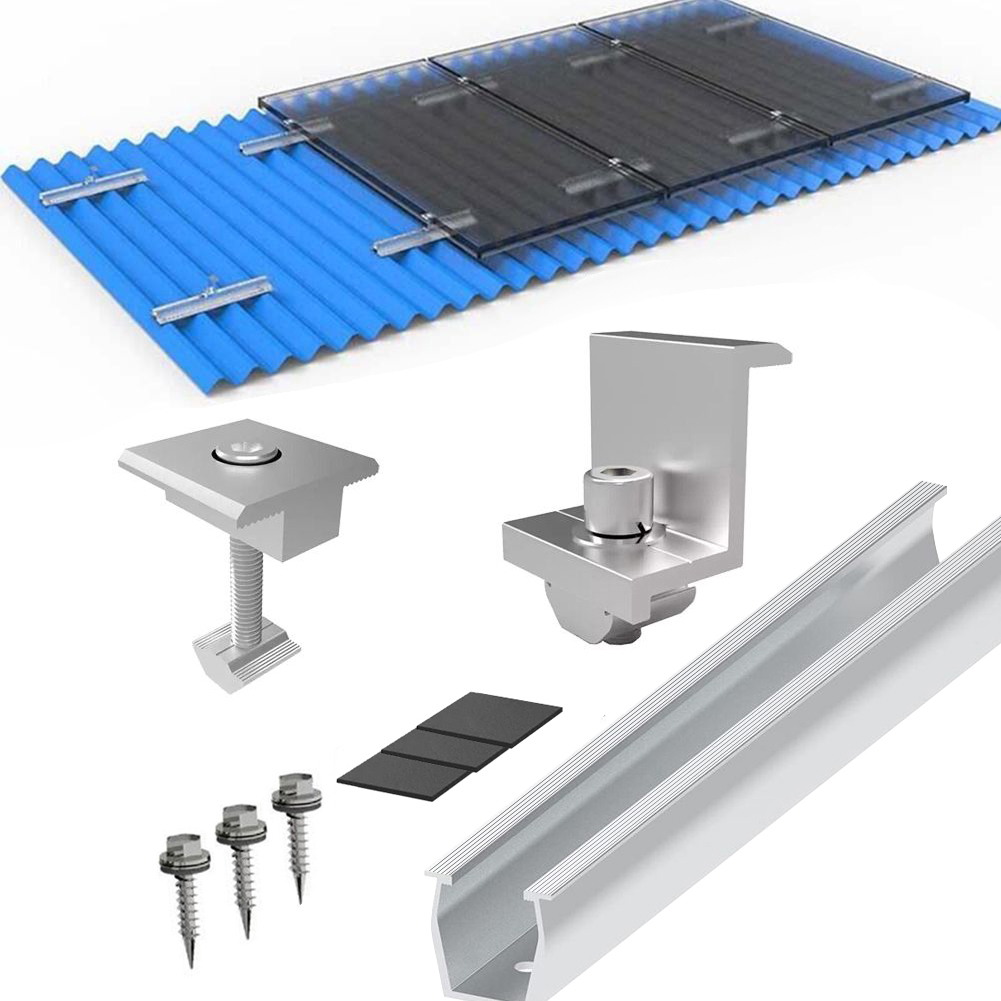 Solpanelmodul Aluminiumfästet Fästen Fästen Trapezoidal takmontering Klämman End Clamp Solar Module Aluminiumprofil