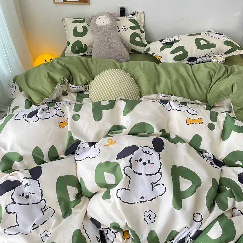 Set di biancheria da letto floreale senza ripieno kawaii copripiumini piumino foglio piatto biancheria morbida a letto singolo dormitorio completo tessile